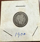 1900- Barber / Liberty Head Dime 10c VG Very Good 90% Silver