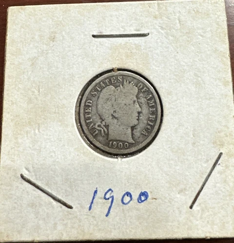 1900- Barber / Liberty Head Dime 10c VG Very Good 90% Silver
