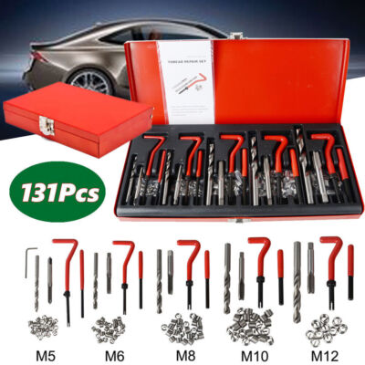 131Pcs Helicoil Thread Repair Kit HSS Drill Metric Set Heli Coil Tap ...
