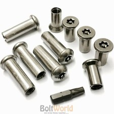 6-LOBE SECURITY BARREL NUTS COUNTERSUNK / BUTTON DOME HEAD M4, M5, M6, M8, M10