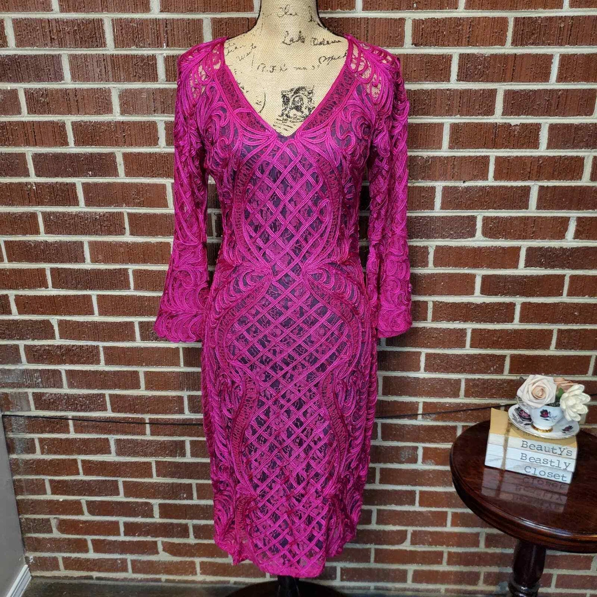 Js collections embroidered ribbon clearance dress