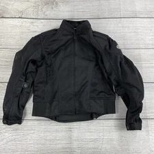 First Racing Men Size Small Perforated Motorcycle Jacket Padded Black Reflective