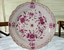 Meissen Pink Indian Flower/Blossom 12" Chop Plate/Serving Platter 1st Qual EUC