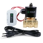 U.S. Solid Smart Solenoid Valve Wi-Fi APP-Controlled 110V AC 1/4 in Brass