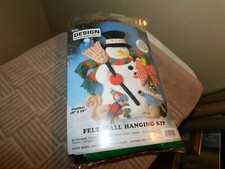 Snowman Felt Wall Hanging Kit Design Works Christmas Sequins Squirrel Mouse