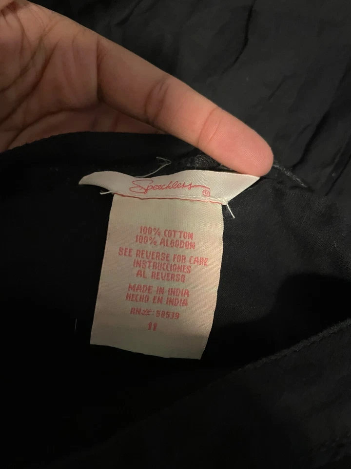 Speechless Juniors Skirt Size 11 Black Floral Embroidered Beaded Whimsigoth Y2K - Image 4 of 4