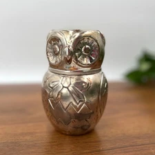 Vintage 1968 Raimond Silverplate Italian Owl Bank