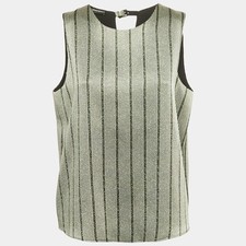 Emporio Armani Green Striped Lurex Sleeveless Top L