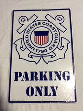 United Coast Guard 1790 "Parking Only" Metal Sign New Sealed 1999