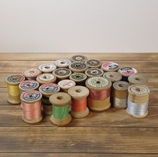 24 Vintage Wooden Thread Spools   Corticelli J P Coats Coats  Clarks Talon