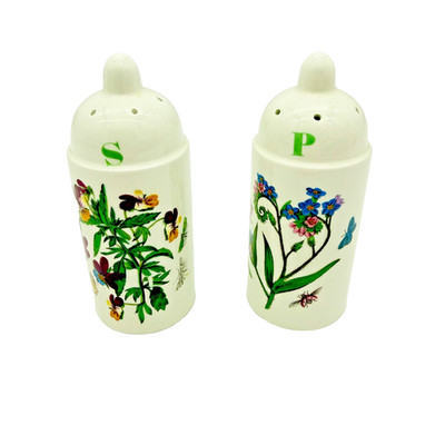 Portmeirion Botanic Garden Salt Pepper Shakers Pansy Forget Me Not England 4 