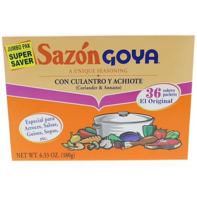 Sazon Goya Con Culantro Y Achiote Coriander & Annatto Seasoning, 36 Packets