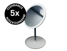 LED Lighted Vanity Mirror –Tabletop Makeup Mirror White Swivel Portable 11"