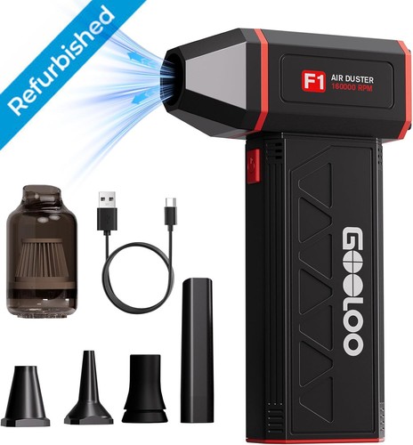 GOOLOO F1 Compressed Air Duster 4 Gear 160000RPM Electric Air Duster LED Light