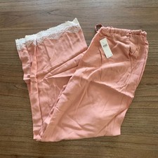 Anthropologie Lace-Trim Silky Pull-On Pants - Size S