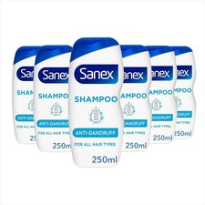 Sanex Nourishing & Gentle Anti-Dandruff Shampoo 250 ml Pack of 6 Antibacter 11.33 per litre