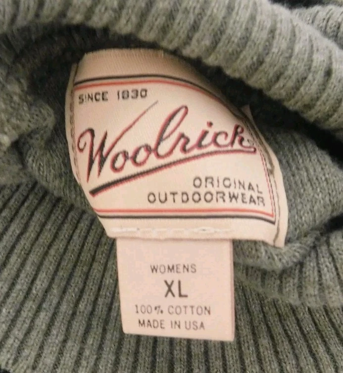 Suéter Woolrich Mujer XL Verde Oliva Winward Cuello Alto 100% Algodón Nuevo Foto 4 de 4