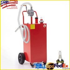 40 Gallon Fuel Caddy, Portable Gas Can Fuel Storage Tank w/ Manual Pump  Wheels