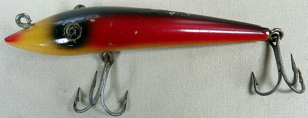 Grands leurres de pêche vintage - lot de trois leurres en bois - décoration nautique, pêche, chalet ou maison de lac - effet vieilli - France