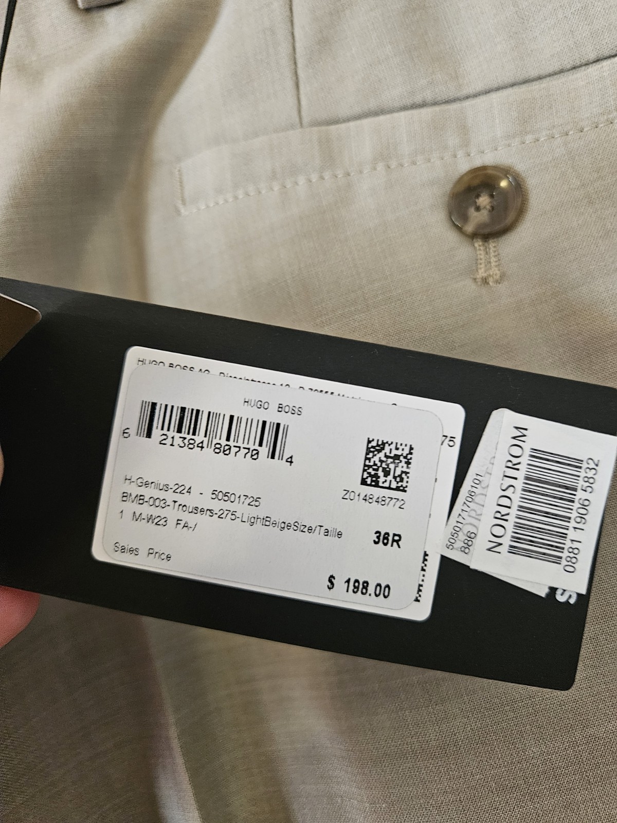 Hugo Boss H-Genius-224 Light Beige Trousers 36R thumbnail 6