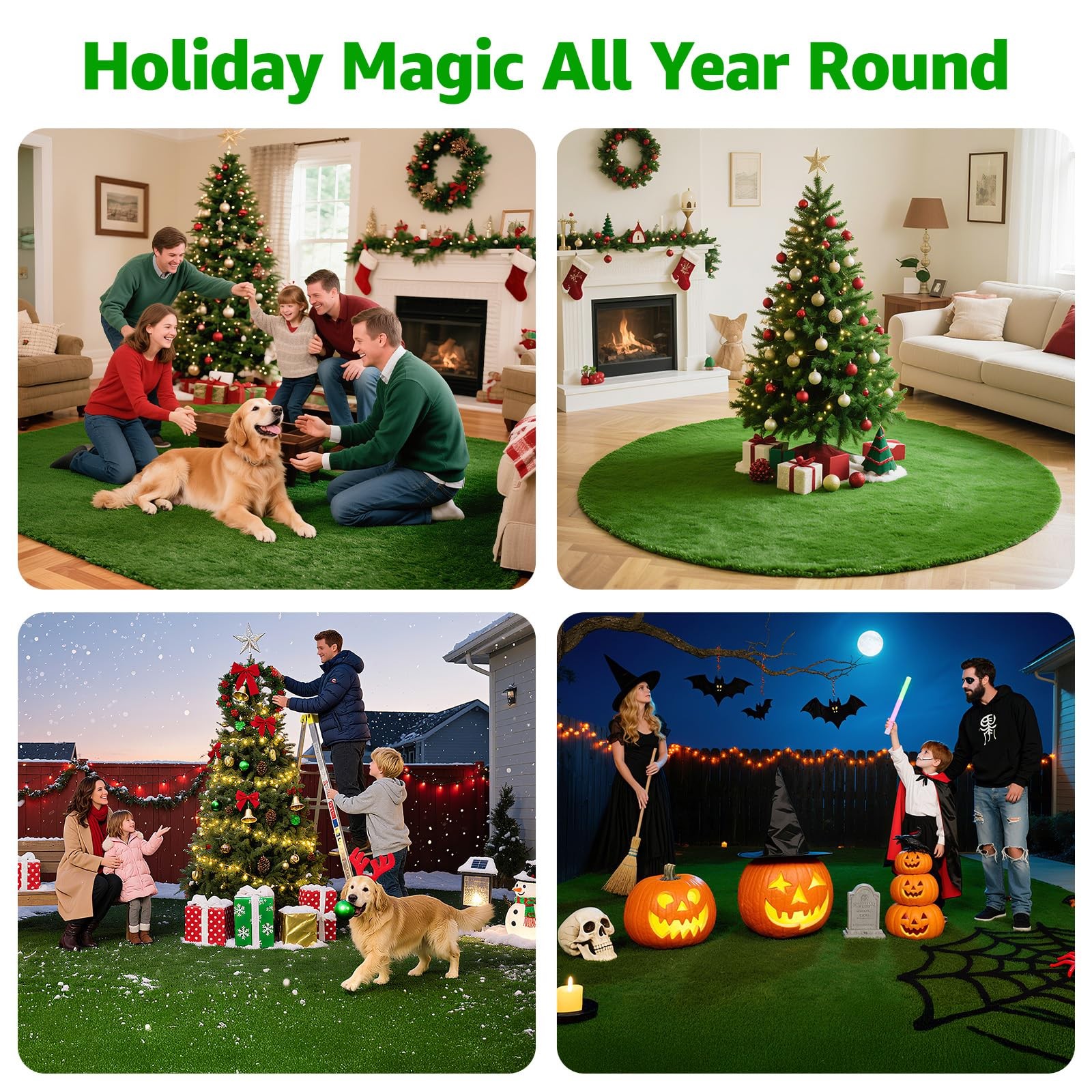 Artificial Grass Turf Outdoor for Garden Landscape Decoration, Fake Rug Mat w...