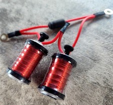 1.25" 8-32 Tattoo Machine 7.5 Wrap Black Washers Candy Red Wires Clear Neon Red
