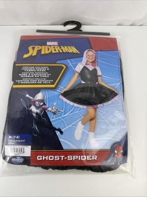 Marvel Ghost-Spider Gwen Costume Dress Girls Size M 7-8 Jazwares Halloween