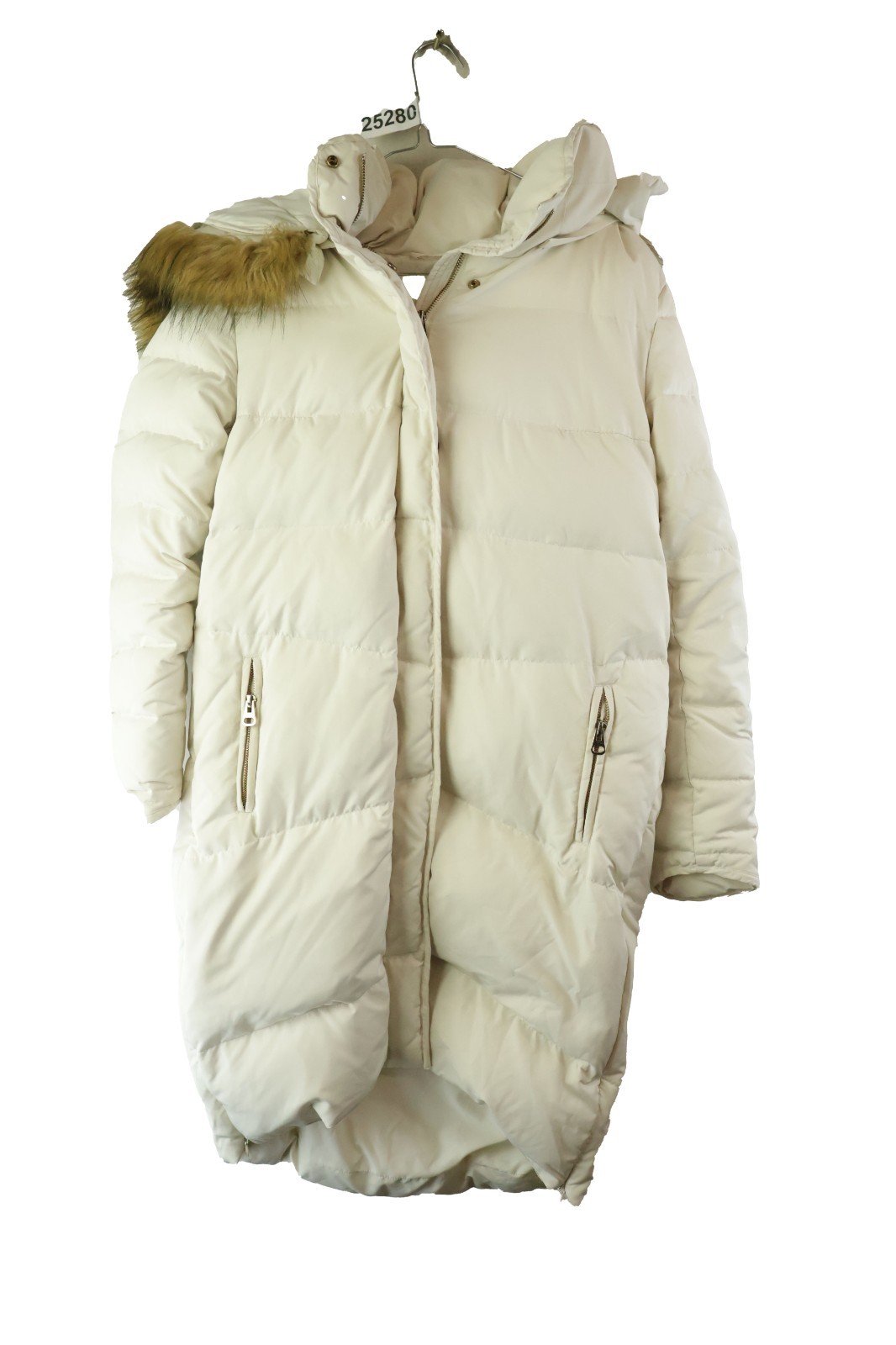 ZARA BASIC Beige Padded Jacket size M Womens Hood… - image 1