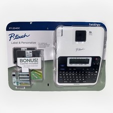 PT-2040C PTouch Monochrome Label Maker w Additional Two Tapes tze Brand new