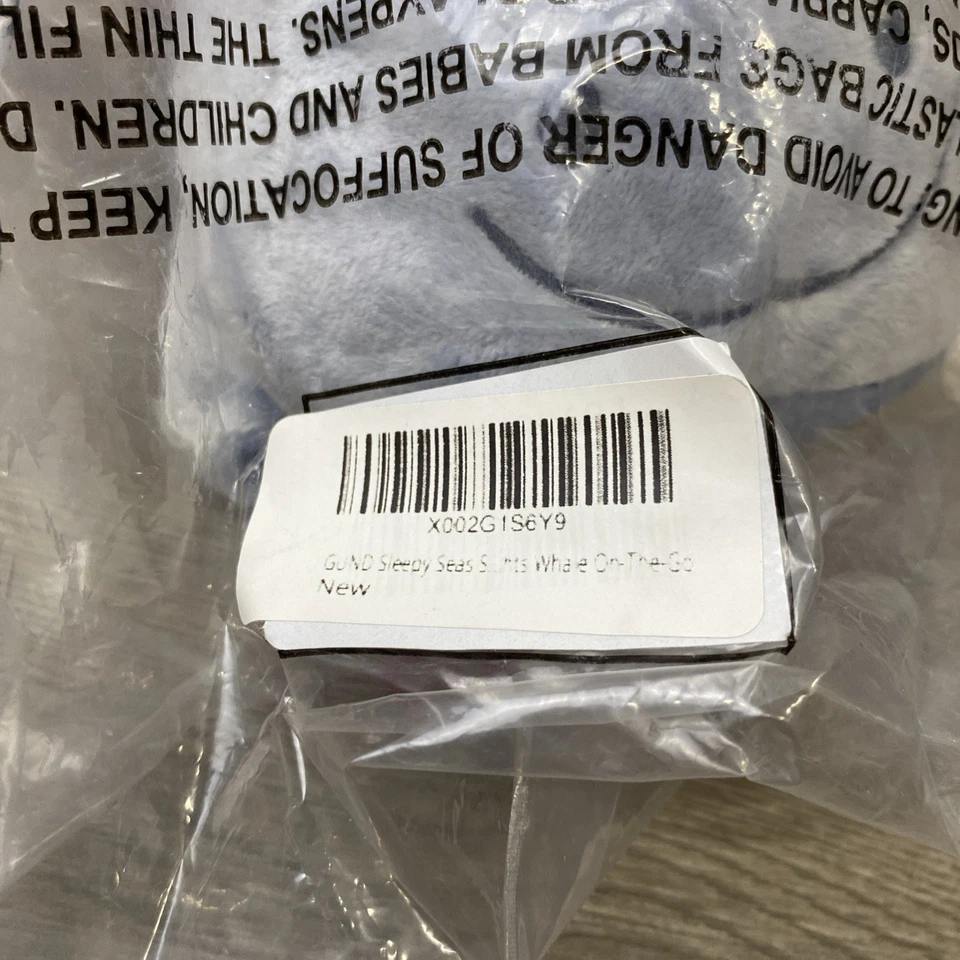 Novo Baby Gund Sleepy Seas chocalho de baleia brinquedo azul bebê 7" - Imagem 4 de 4