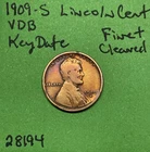 1909-S VDB Lincoln Wheat Cent / Penny 1c Fine F Cleaned Key Date Coin
