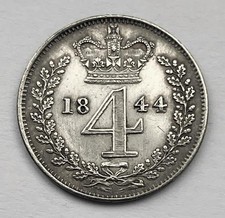 QUEEN VICTORIA MAUNDY MONEY 1844 SILVER FOURPENCE