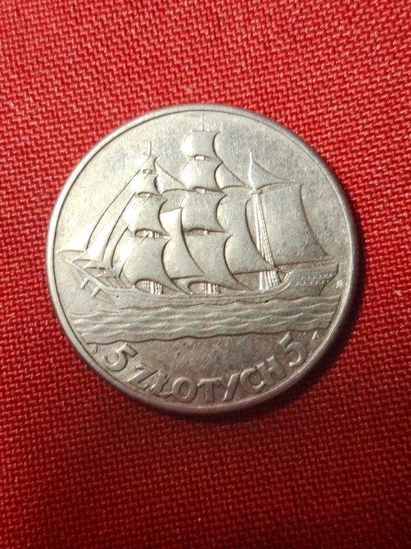 Poland 5 zlotych 1936 ,Silver, Seaport Gdynia