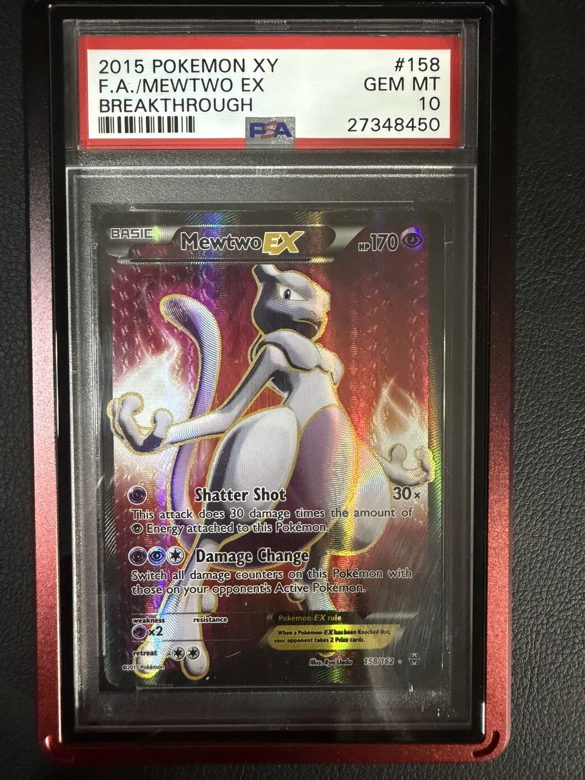Pokemon Mewtwo EX Breakthrough Full Art 158/162 PSA 10 Gem Mint