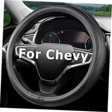 Car Steering Wheel Cover for Chevy Silverado 1500 2500 3500, Medium Size Black