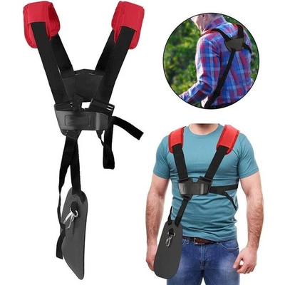 MARKENLOS Doppelschultergurt Nylon Tragegurt für Motorsense Freischneider Rasentrimme Neu