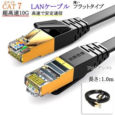 Cat7 Flat Shielded LAN Cable 1.0m RJ45 STP (Compatible)