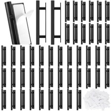 50 PCS Black ABS Plastic Stick On Drawer Pulls Adhesive Door Cabinet Handles