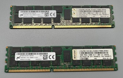 32GB Kit 2x16GB Micron DDR3L 1600MHz ECC REG Server RAM PC3L-12800R RDIMM