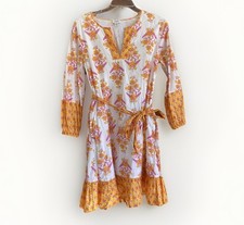 J. Crew Re-Imagined Women’s XXS 100% Cotton Long Sleeve Block Print Boho Dress