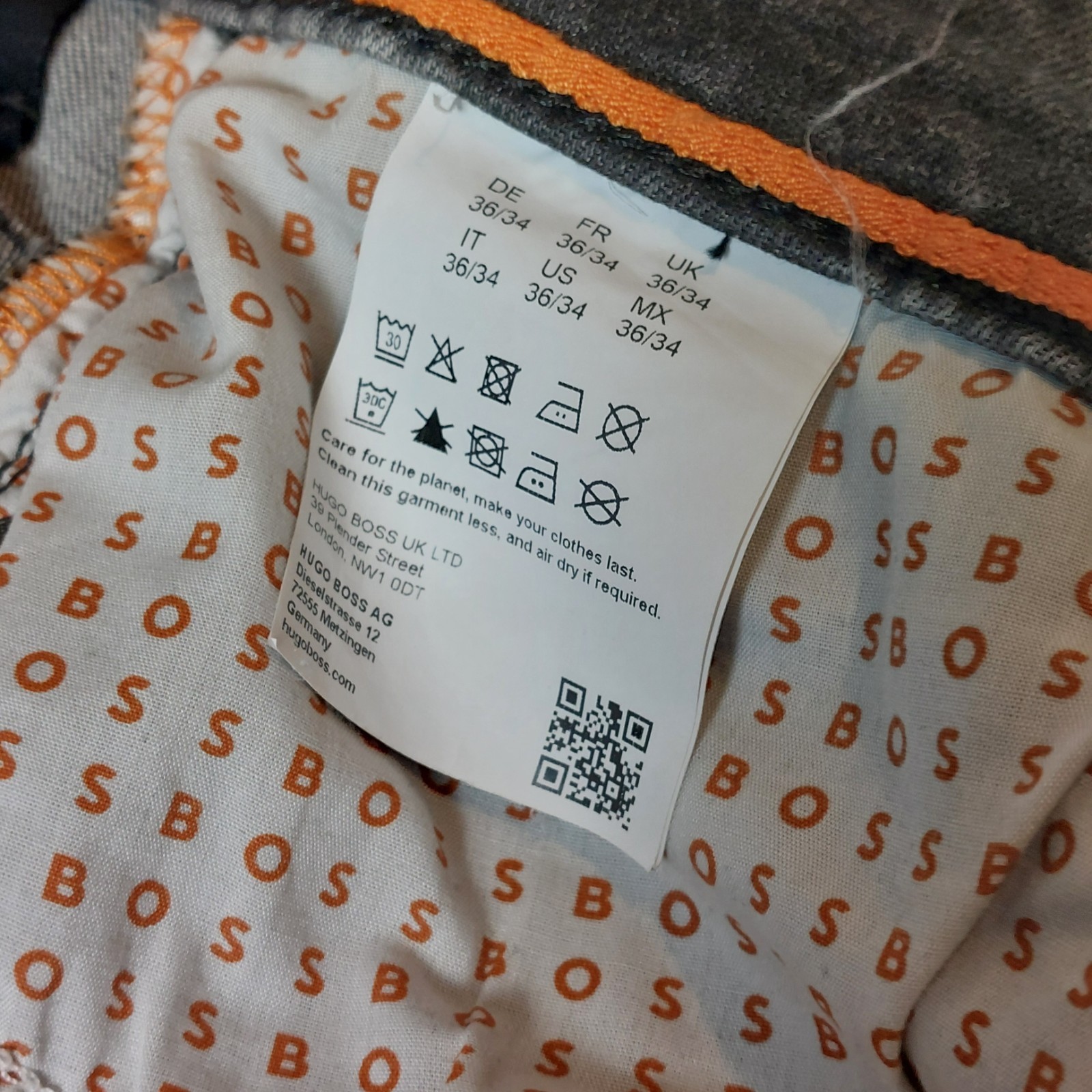 HUGO BOSS Men's Delaware Stretch Straight Medium Grey Jeans W36 L34 thumbnail 11