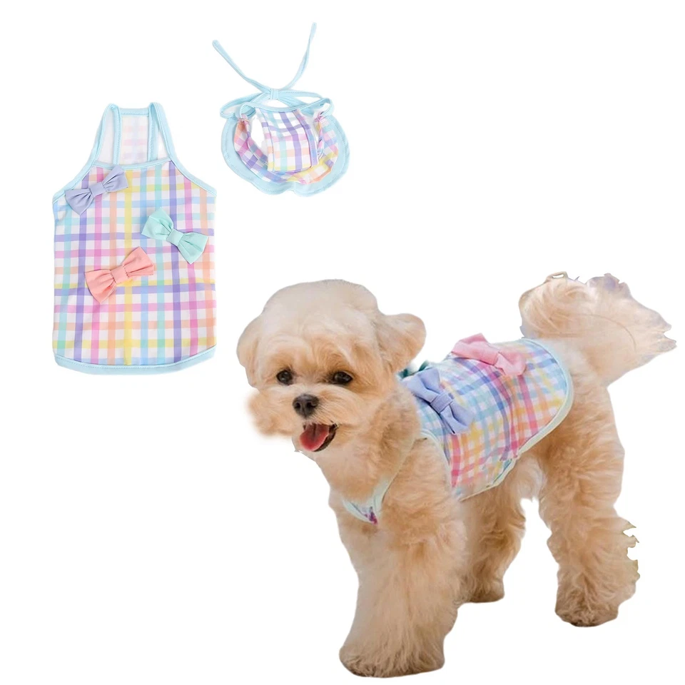 狗宠物衣服户外穿衬衫五颜六色的泳装蝴蝶结装饰浴衣 — 第 2/4 张图片