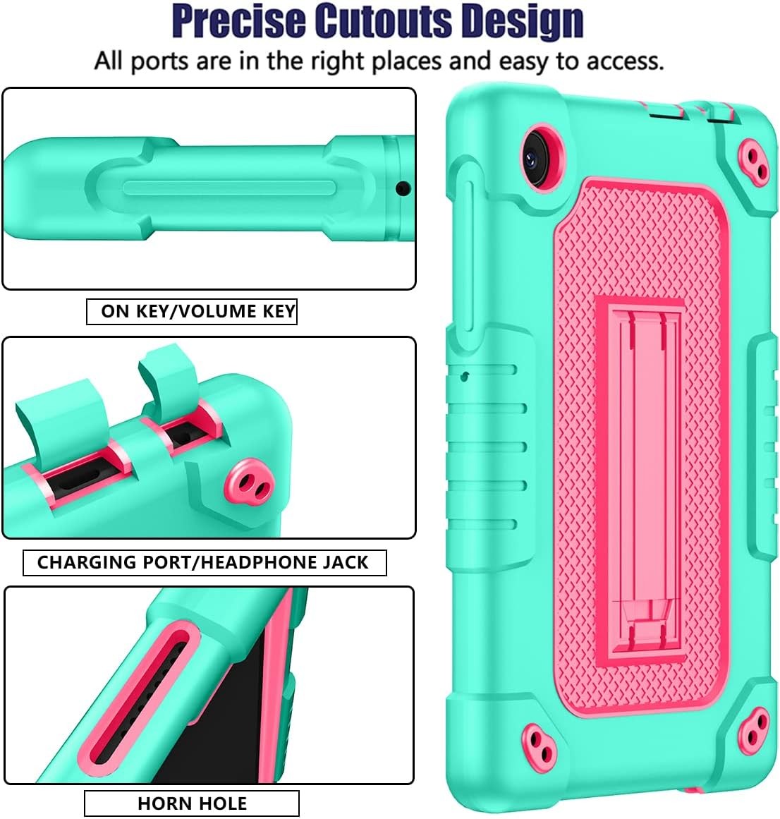 for TCL TAB 8 Plus 8 LE Tablet Case Shockproof Kids Friendly GreenPink 