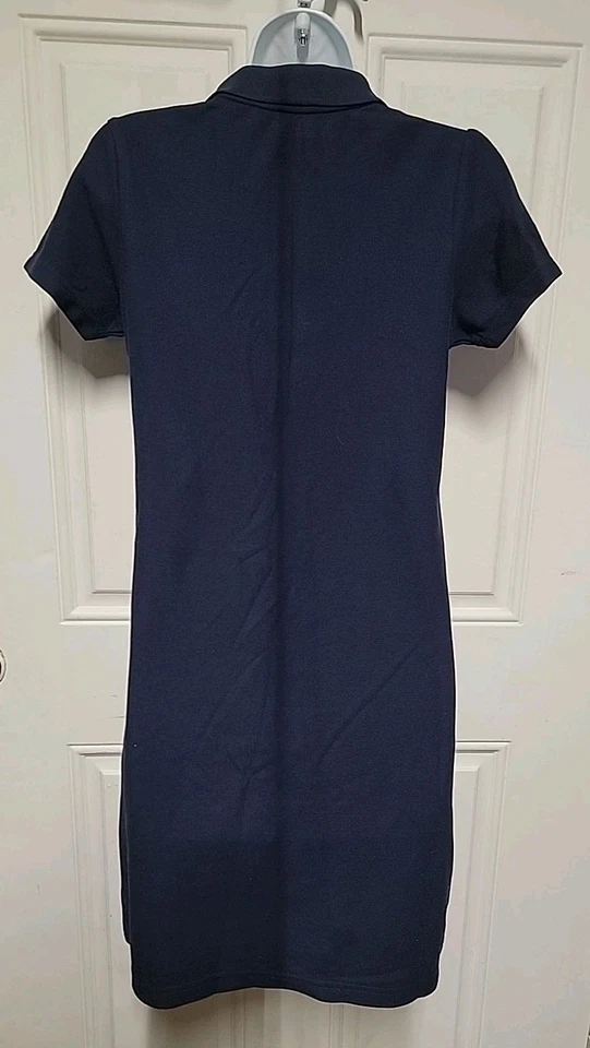 NWT French Toast Girls' Short Sleeve Ruffle Polo Shirt Dress Navy Blue XL-14/16  - Image 4 of 4