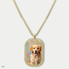 Stunning Cute Golden Retriever Dog Fashion Pendant Necklace Chain Image Dog Tag