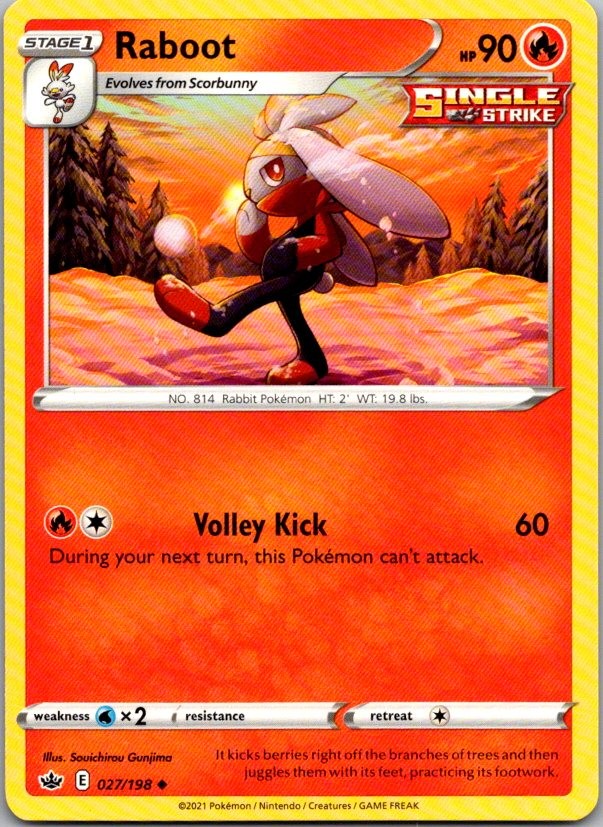 RABOOT 027/198 CHILLING REIGN POKEMON