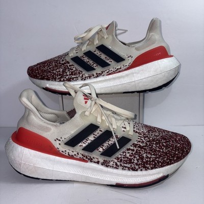adidas Ultraboost Lightboost Running & Jogging Shoes Men's White/Red Used Sz 7