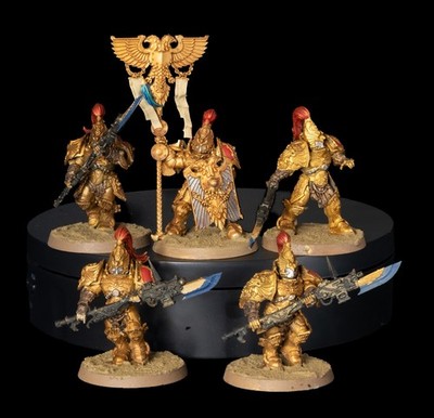 Warhammer 40K Adeptus Custodes Custodian Guard   5er Trupp   bemalt Battle Ready