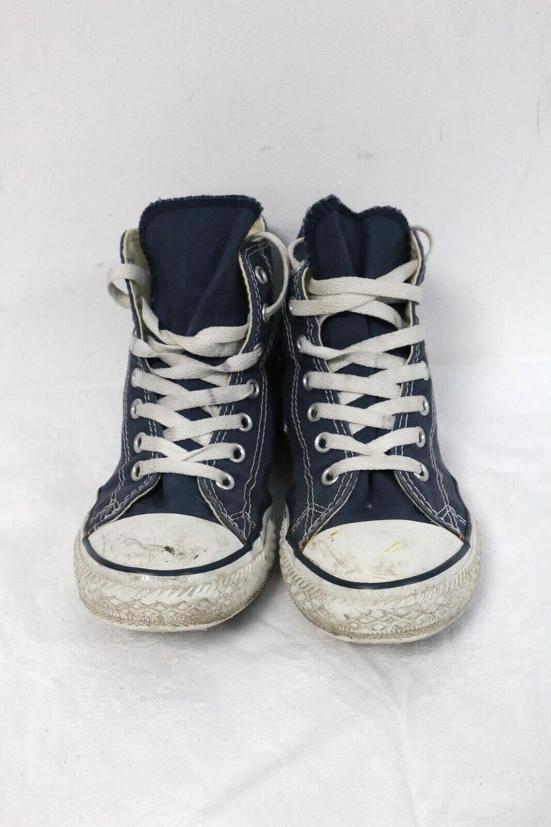Converse Childrens Navy Trainers Lace Up High Tops Sneakers Canvas