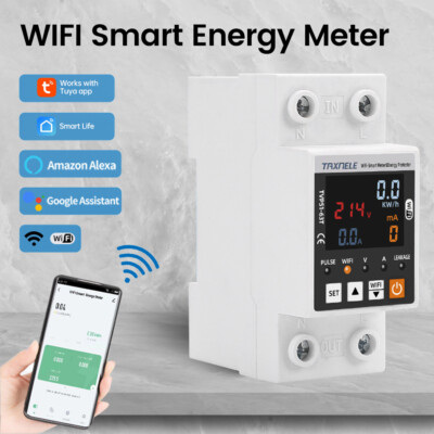 AC85~300V 63A Tuya WIFI Intelligent Control Single Phase Power Protector 50/60hz